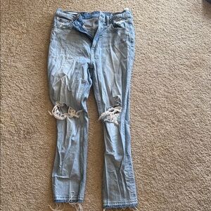 GAP Light Blue Skinny Jeans with Distressed Knees